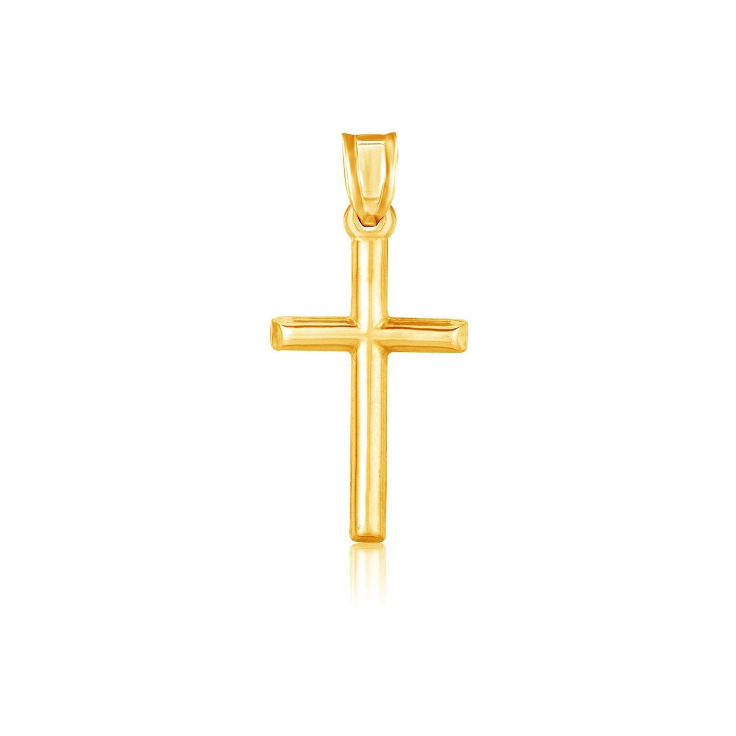 14 k Yellow Gold High Polish Cross Pendant DestGlow