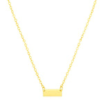 14k Yellow Gold Polished Mini Bar Necklace - necklaces