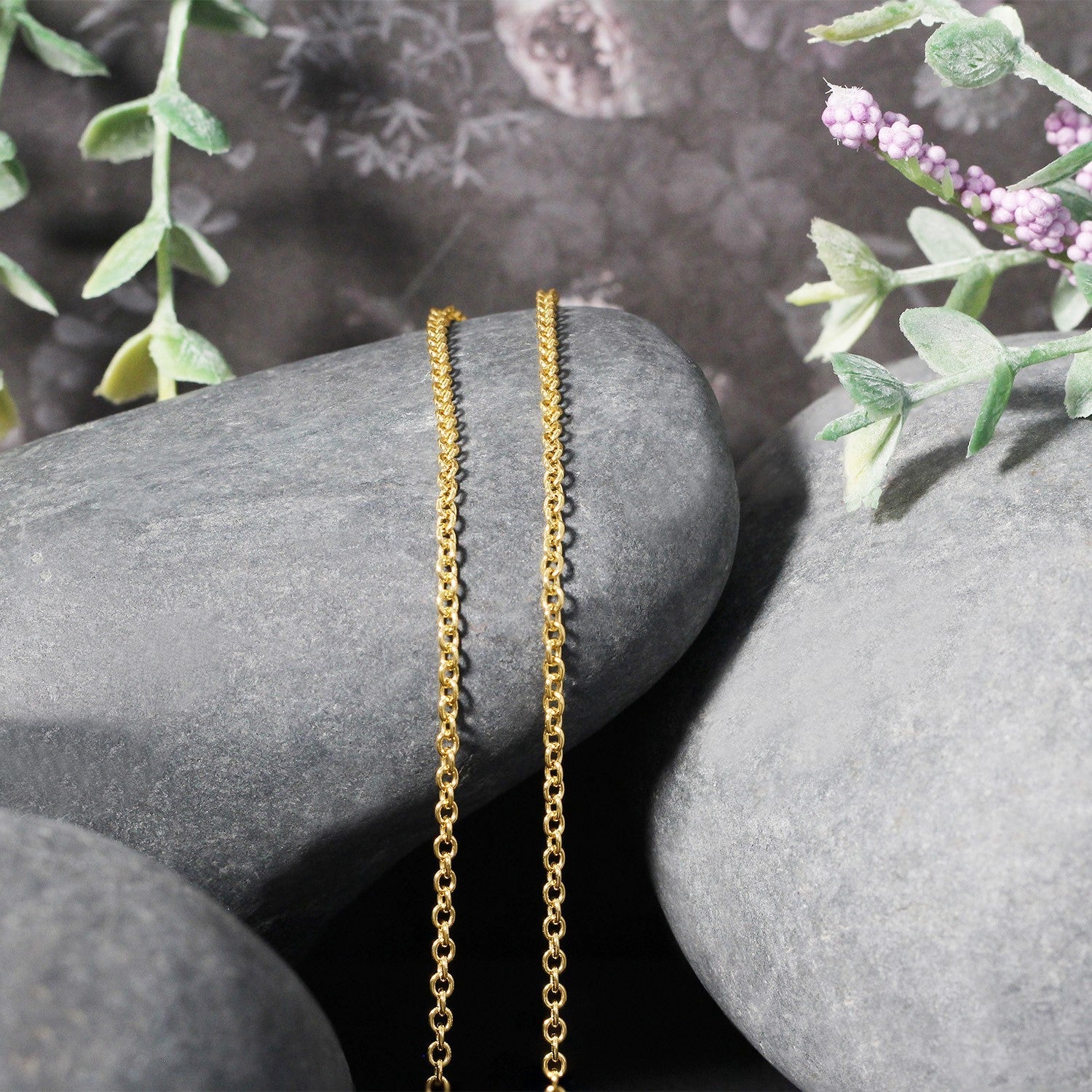 14k Yellow Gold Round Cable Link Chain 1.9mm by Bids.com