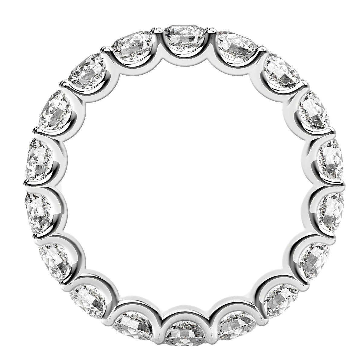 Round Cut Lab Grown Diamond Eternity Ring in 14k White Gold (2 cttw FG/VS2) by Bids.com