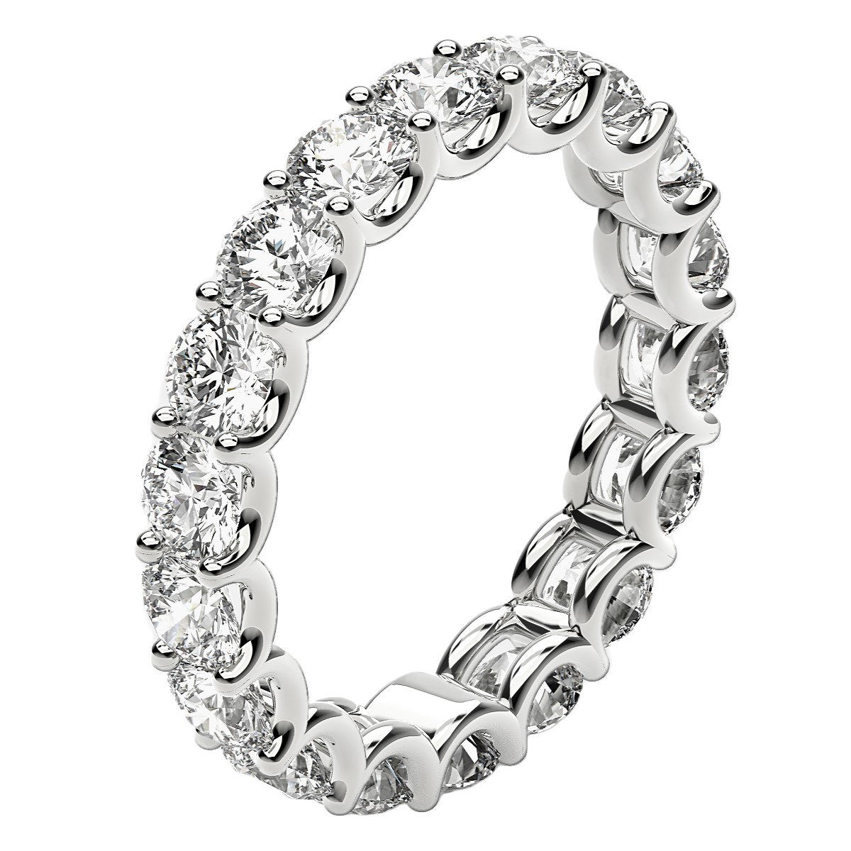 Round Cut Lab Grown Diamond Eternity Ring in 14k White Gold (2 cttw FG/VS2) by Bids.com