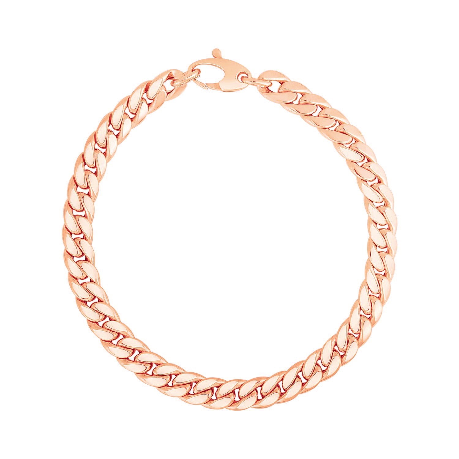 14K Rose Gold Cuban Link Bracelet by Bids.com
