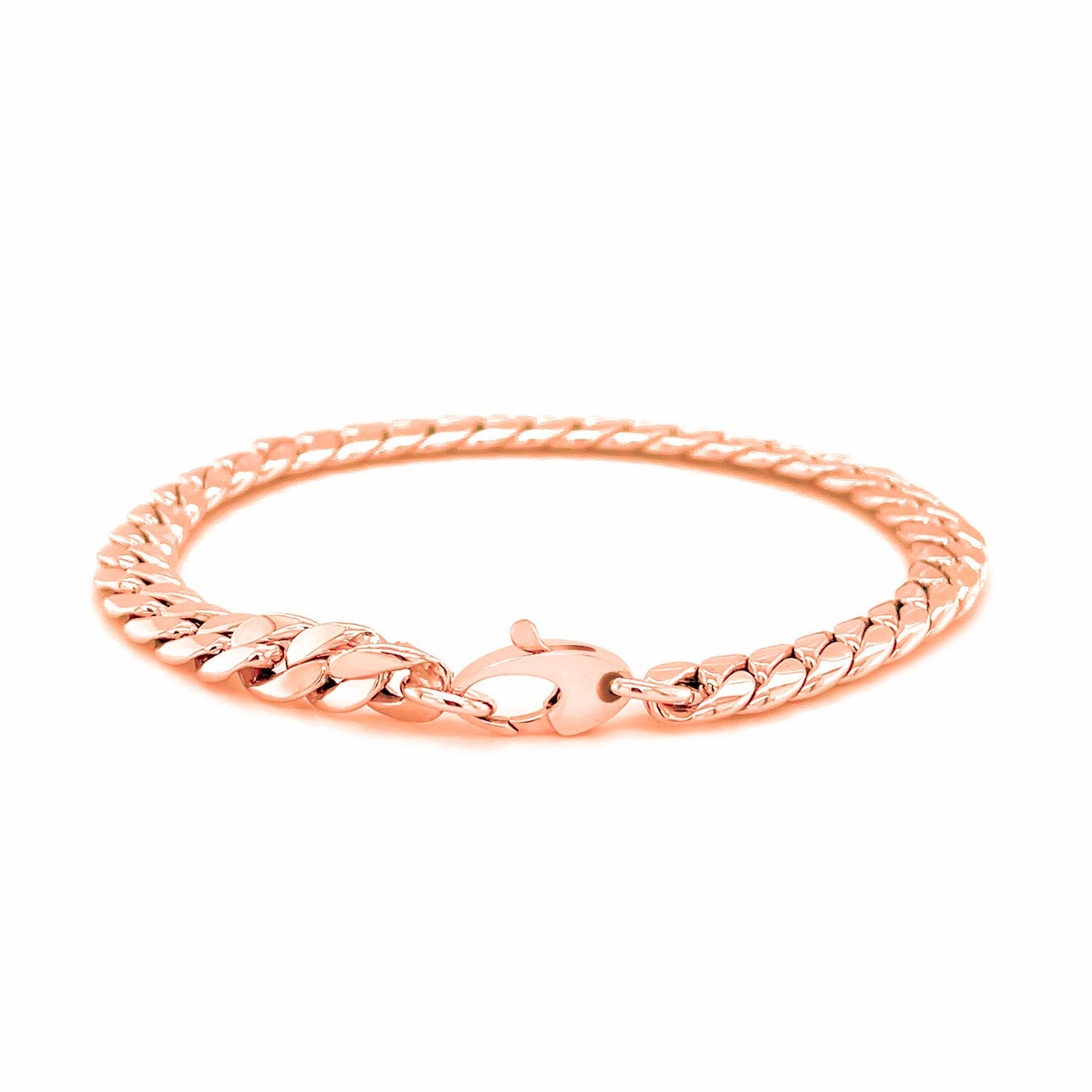 14K Rose Gold Cuban Link Bracelet by Bids.com