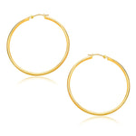 10k Yellow Gold Polished Hoop Earrings (30mm) - earrings