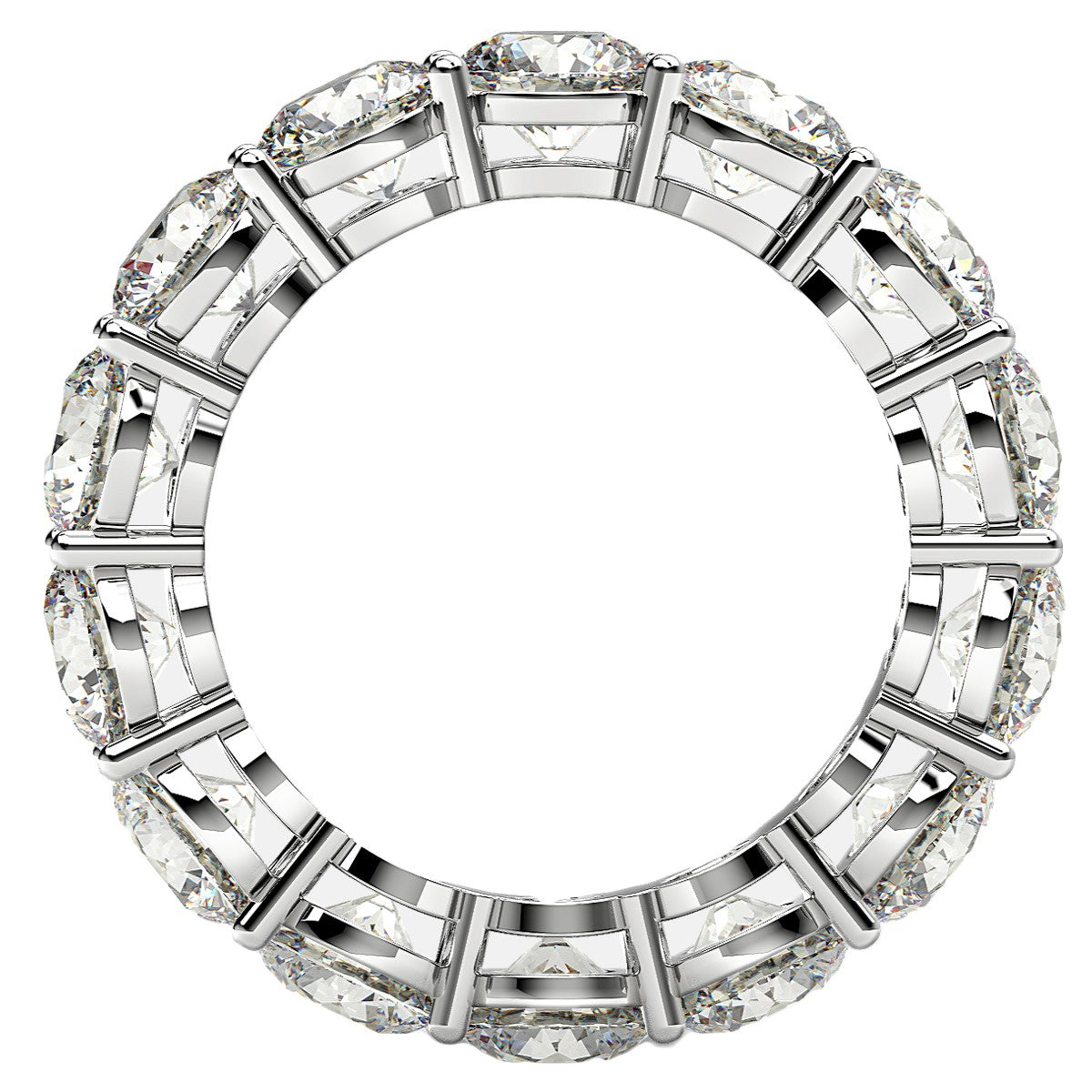 Round Cut Lab Grown Diamond Eternity Ring in 14k White Gold (6 cttw FG/VS2) by Bids.com