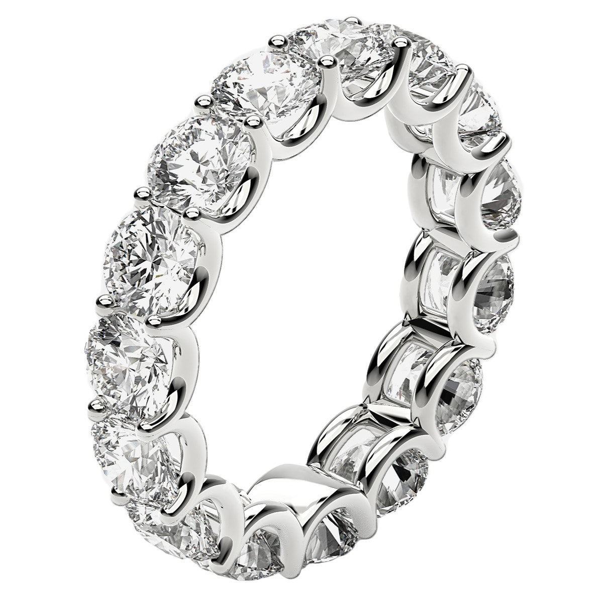 Round Cut Lab Grown Diamond Eternity Ring in 14k White Gold (5 cttw FG/VS2) by Bids.com