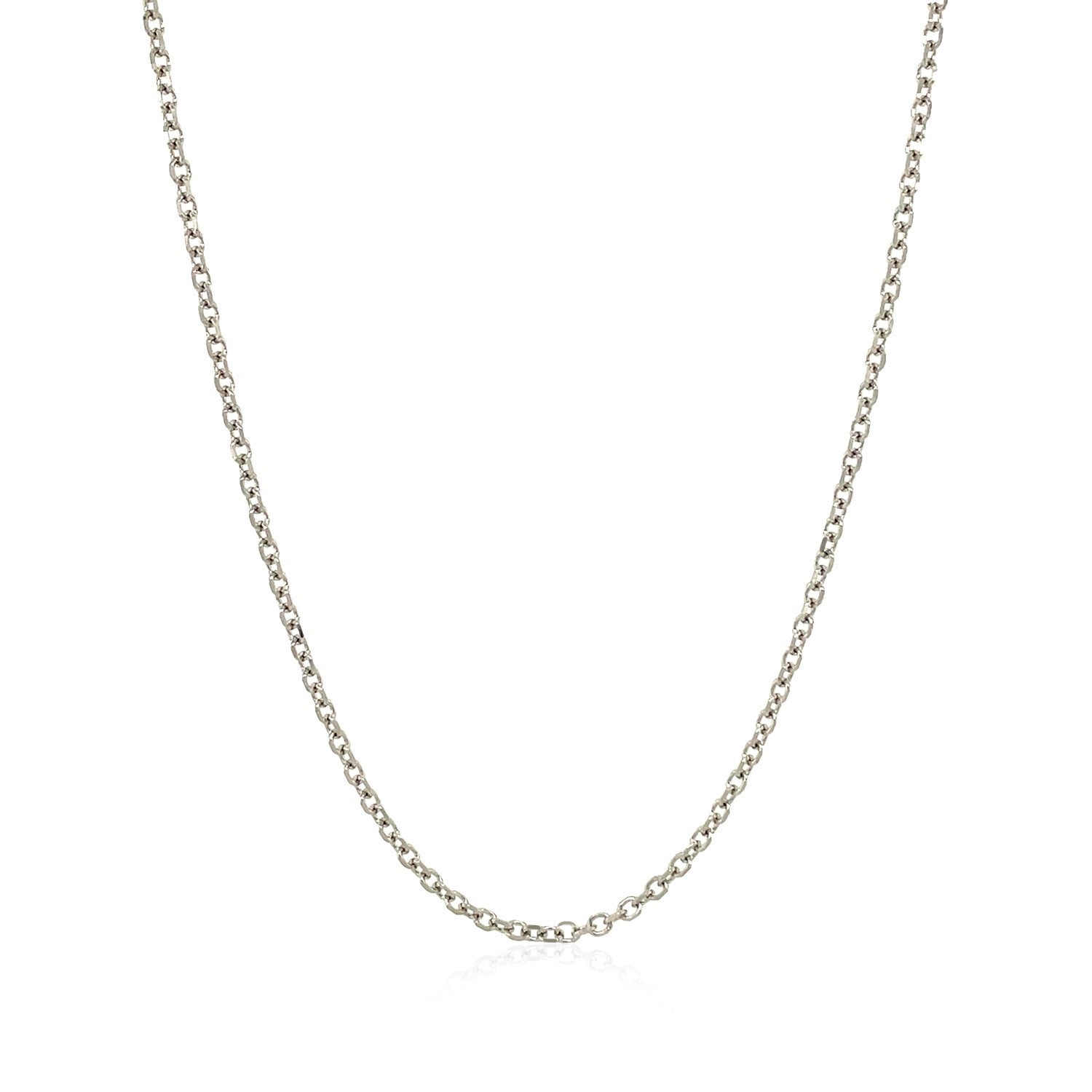 18k White Gold Diamond Cut Cable Link Chain (1.40 mm) DestGlow