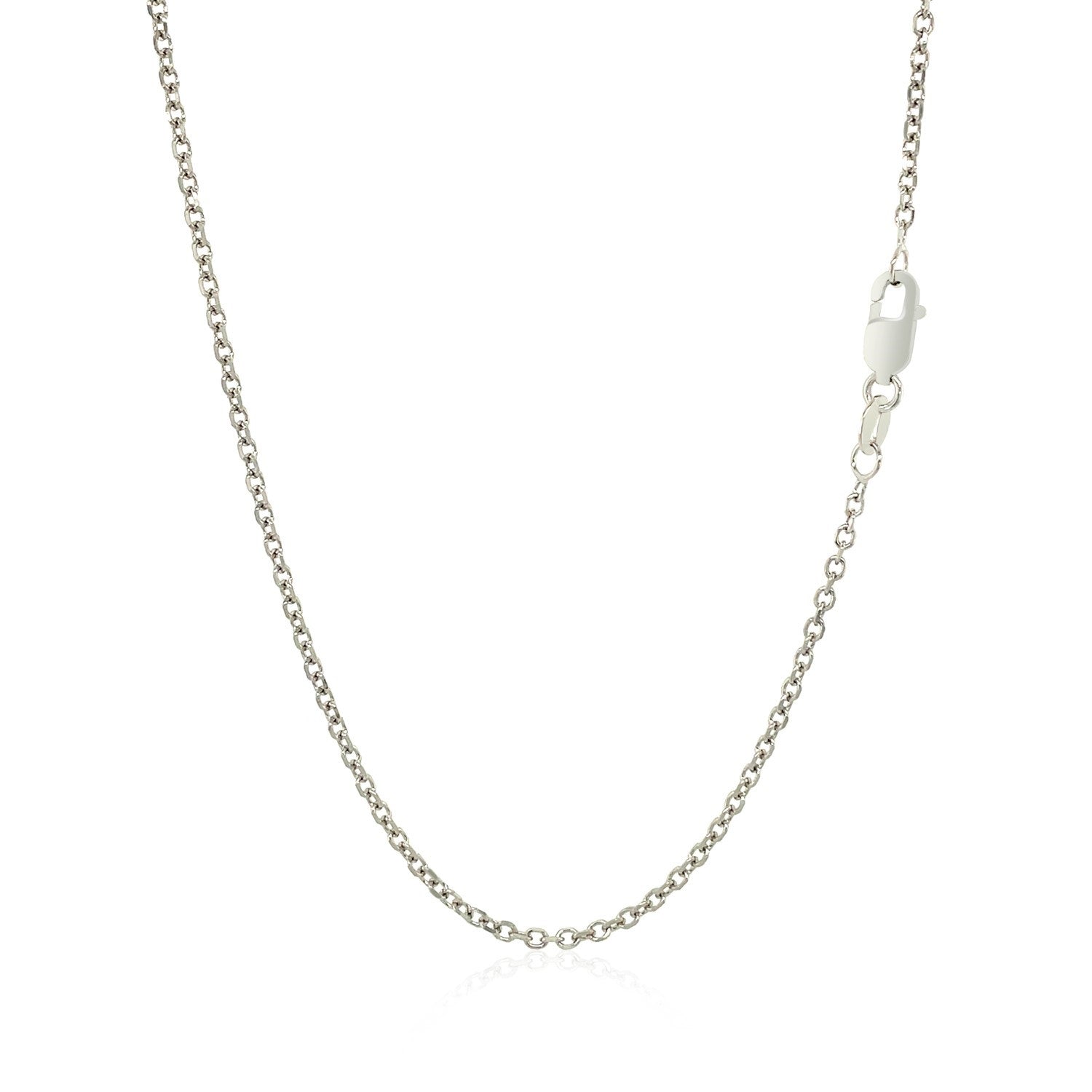 18k White Gold Diamond Cut Cable Link Chain (1.40 mm) by Avera Group