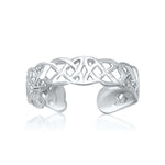 14k White Gold Toe Ring in a Celtic Knot Style - rings