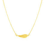 14K Yellow Gold Angel Wing Necklace - necklaces