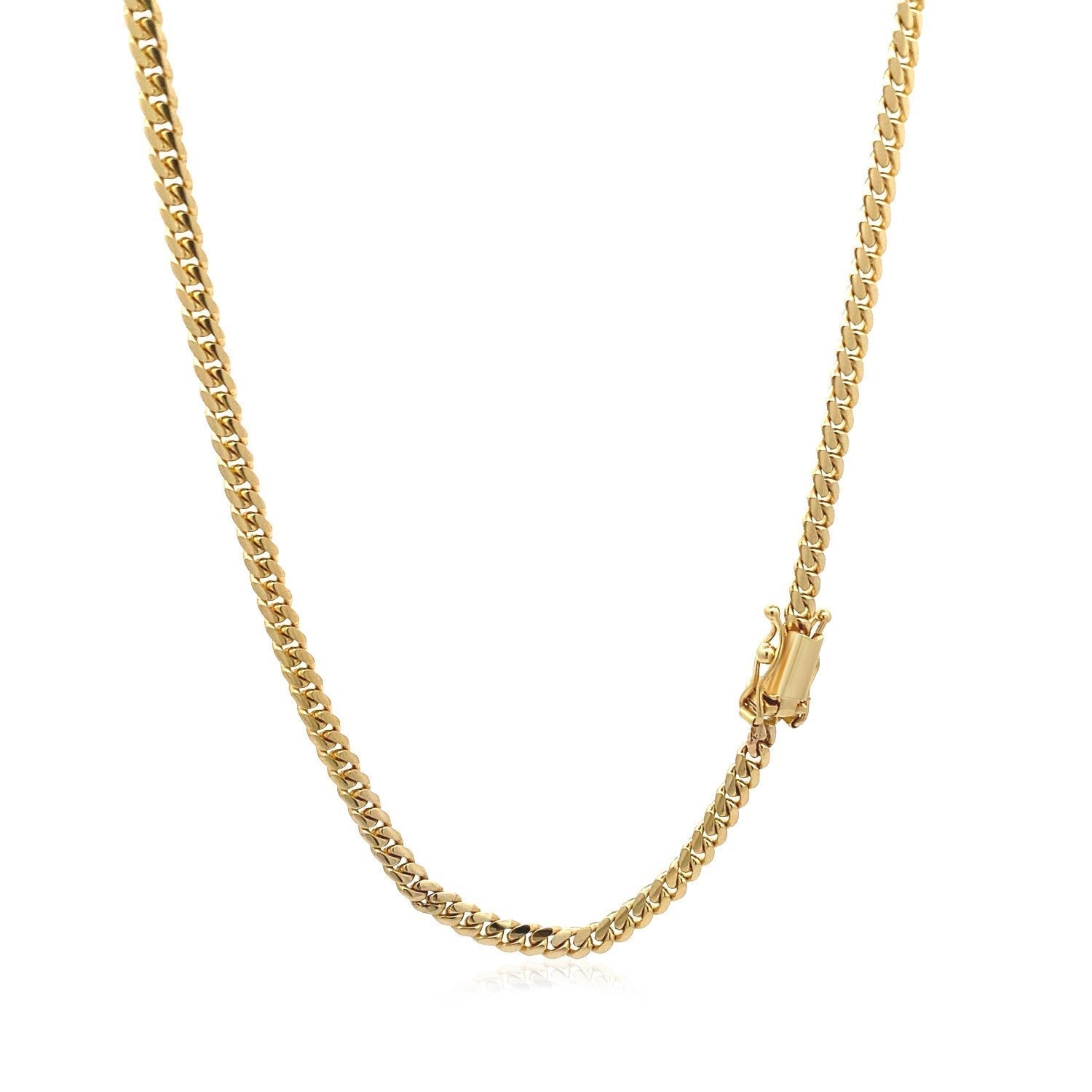 10k Yellow Gold Classic Solid Miami Cuban Chain (3.20 mm) DestGlow