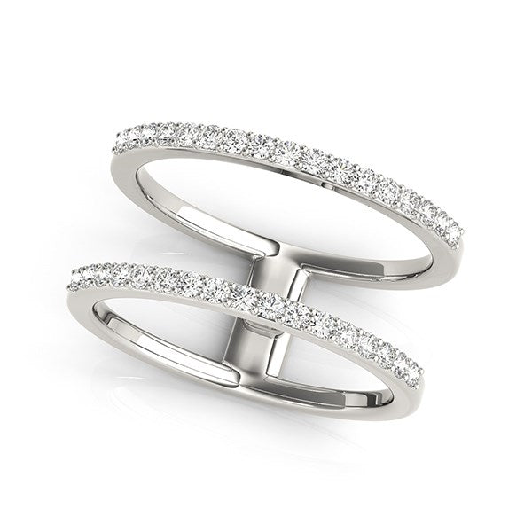 14k White Gold Dual Band Design Ring with Diamonds (1/3 cttw) by Bids.com