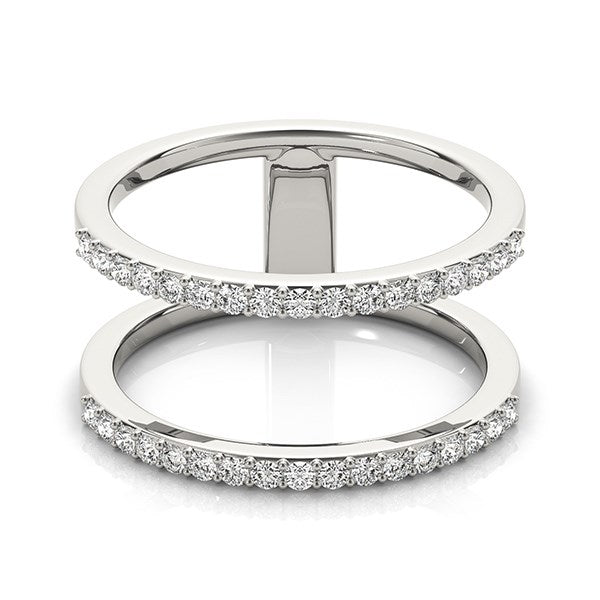 14k White Gold Dual Band Design Ring with Diamonds (1/3 cttw) by Bids.com
