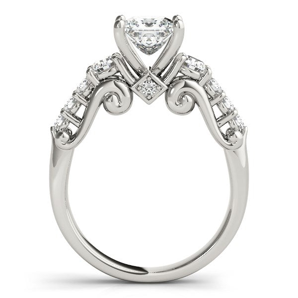 14k White Gold 3 Stone Antique Design Diamond Engagement Ring (1 3/4 cttw) by Bids.com