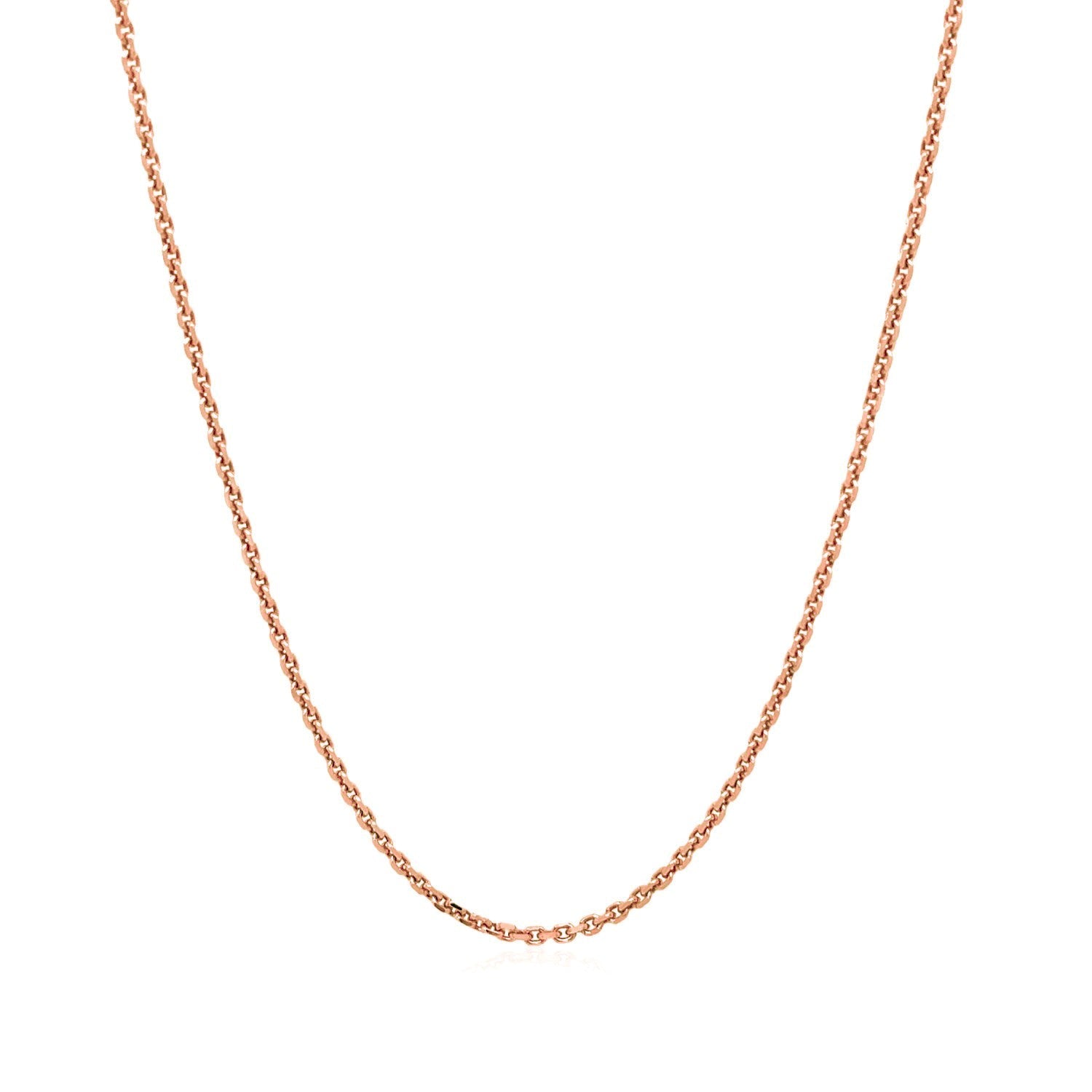 14k Rose Gold Diamond Cut Cable Link Chain (1.30 mm) - DestGlow
