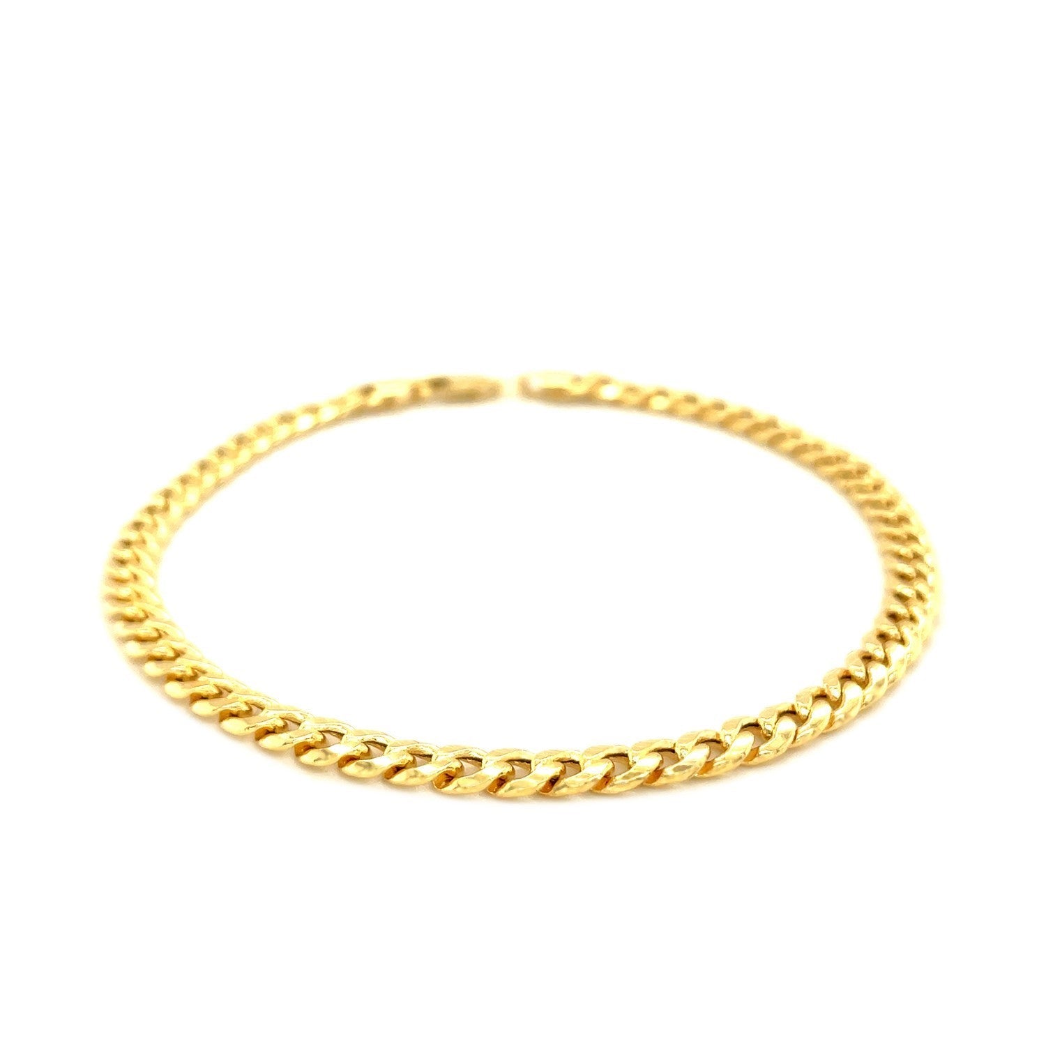 10k Yellow Gold Miami Cuban Semi Solid Bracelet (4.50 mm) by Bids.com