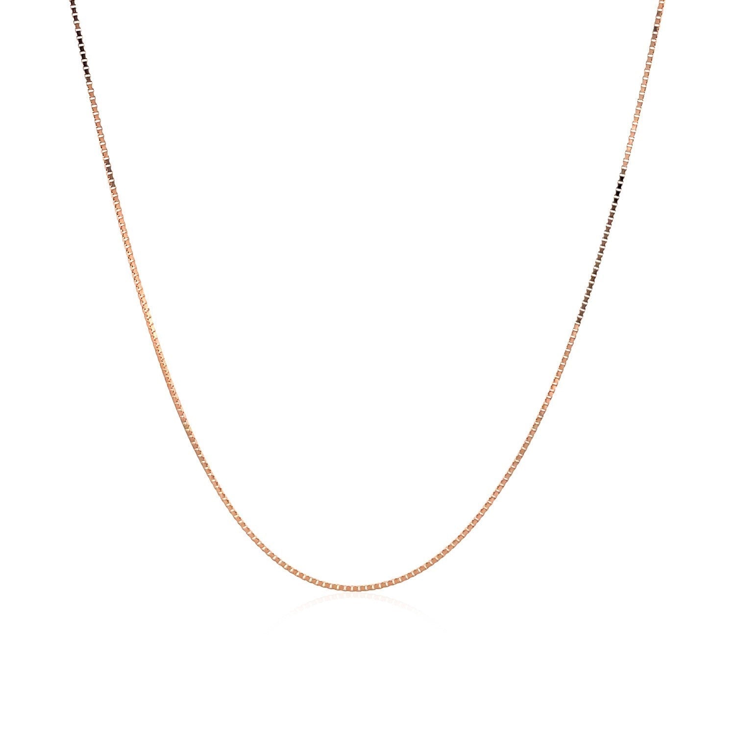 18k Rose Gold Classic Box Chain (0.60 mm) by Avera Group