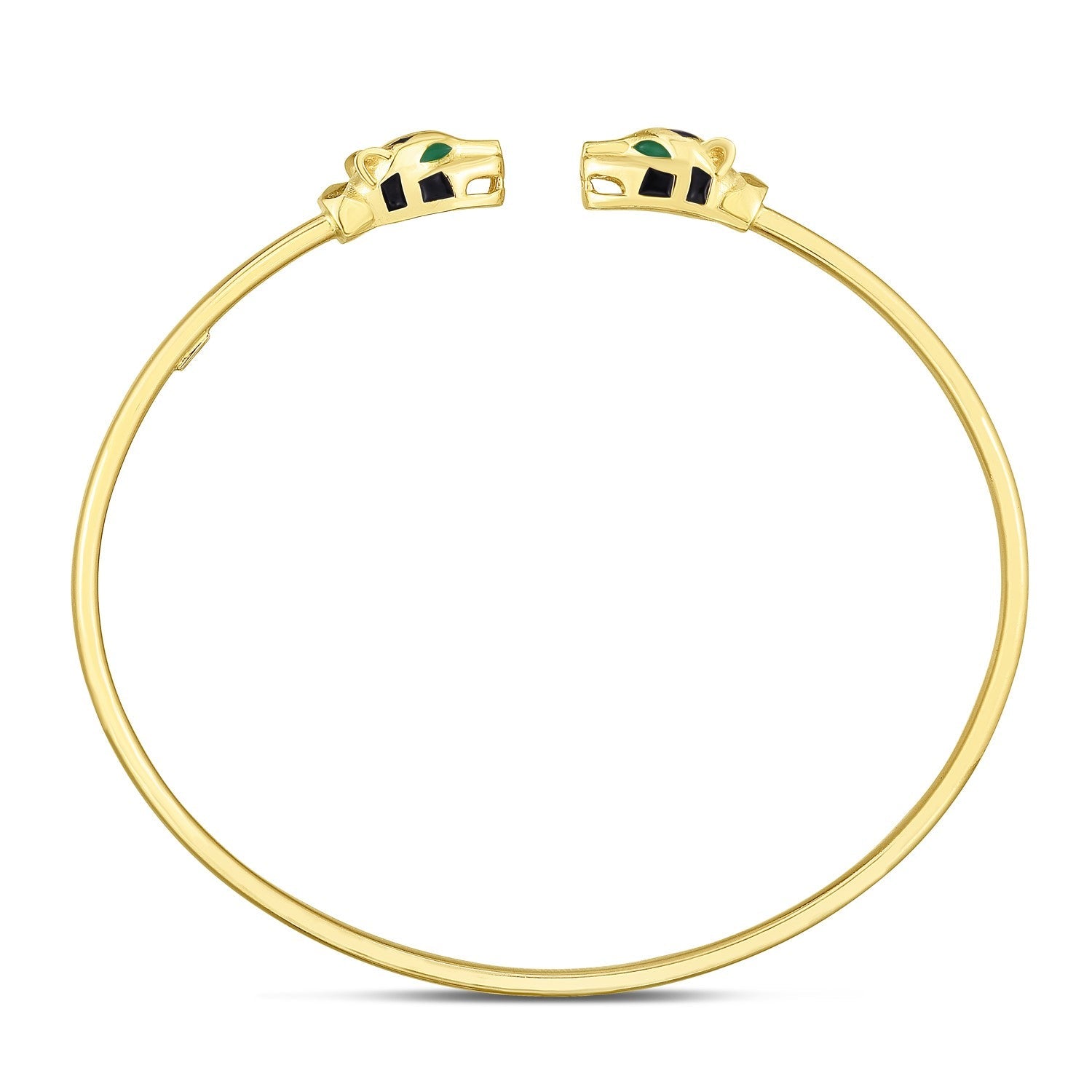 14k Yellow Gold Panther Bangle (3.00 mm) - DestGlow