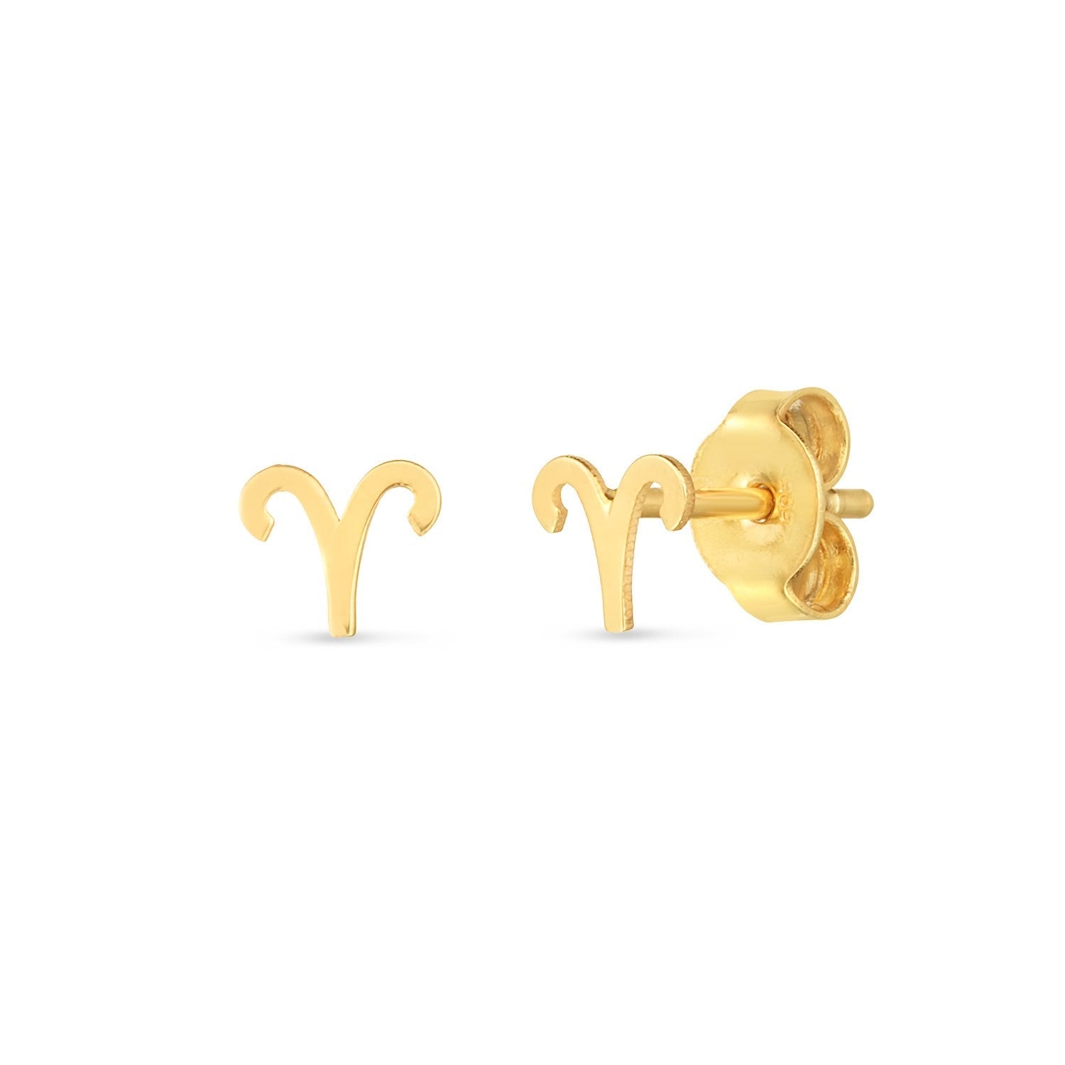 14K Yellow Gold Aries Stud Earrings DestGlow