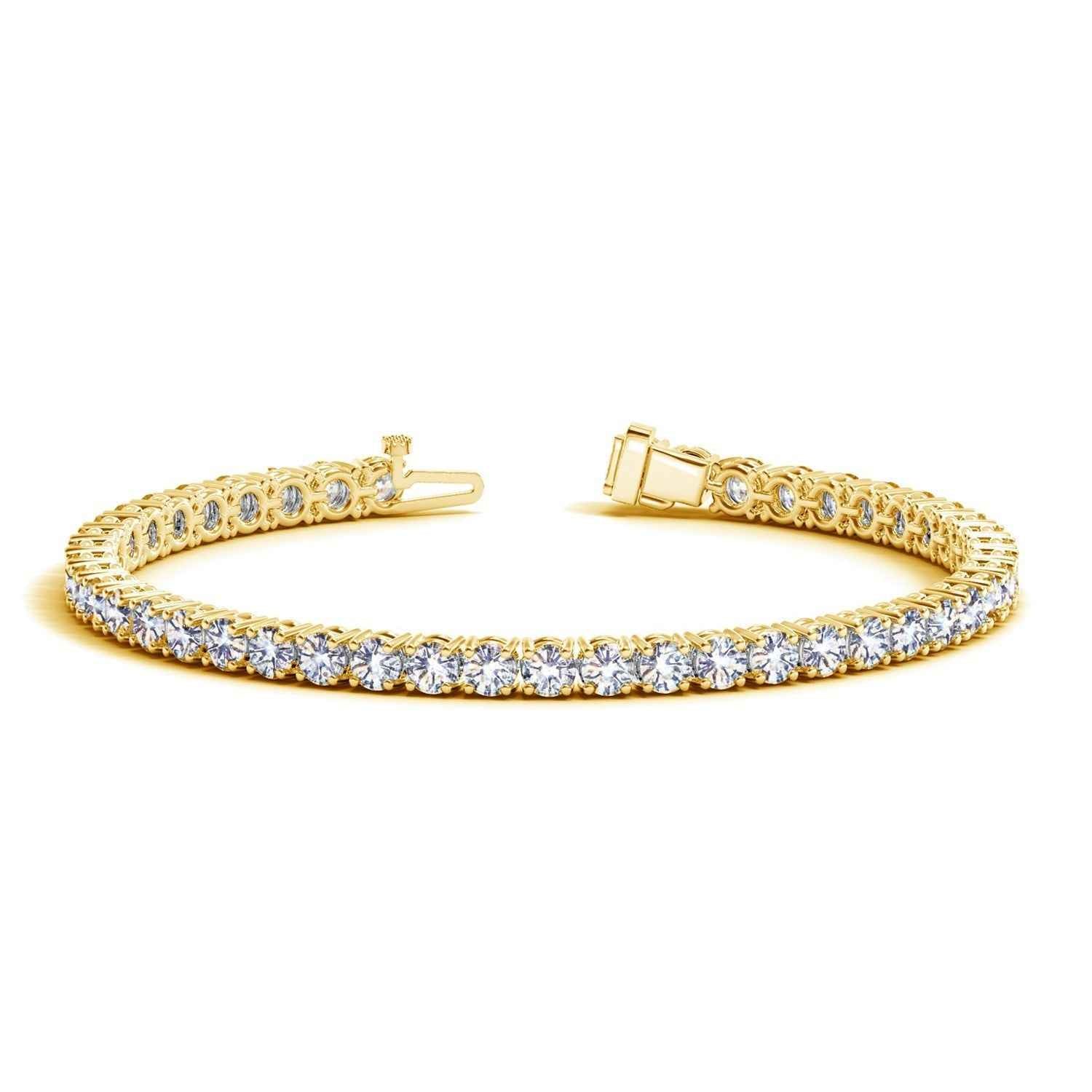Lab Grown Round Diamond Tennis Bracelet in 14k Yellow Gold (8 cctw F/G VS2/SI1)