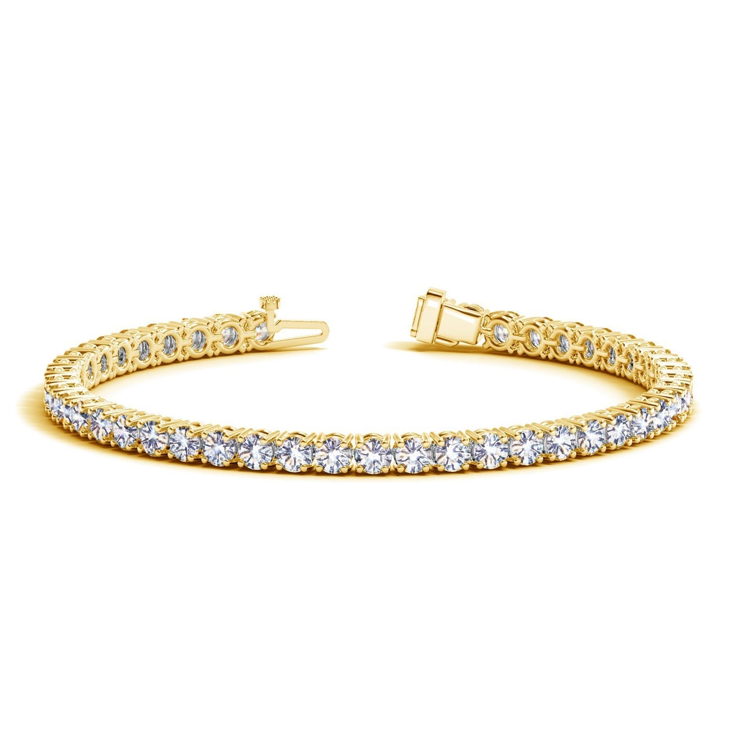 Lab Grown Round Diamond Tennis Bracelet in 14k Yellow Gold (8 cctw F/G VS2/SI1) by Bids.com