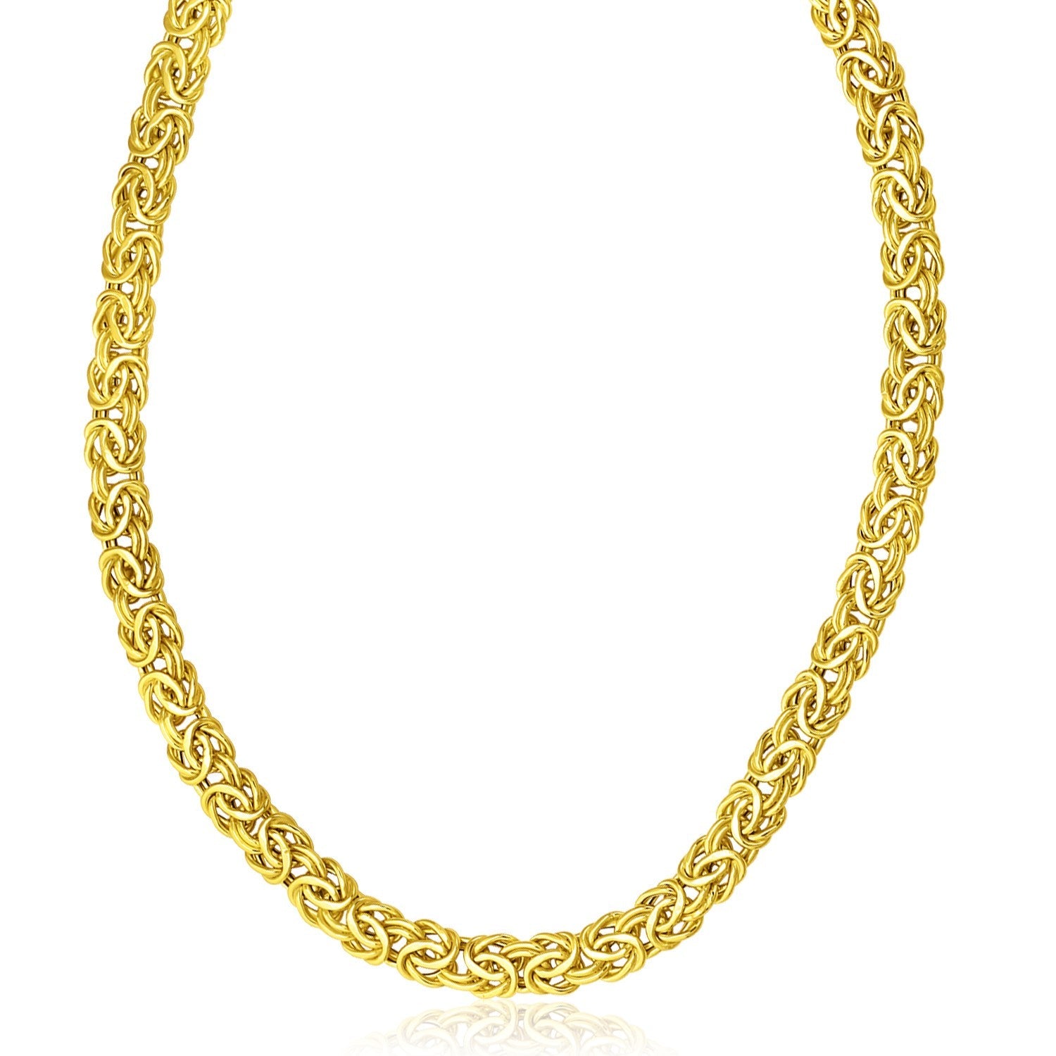 14k Yellow Gold Byzantine Design Stylish Necklace by Bids.com
