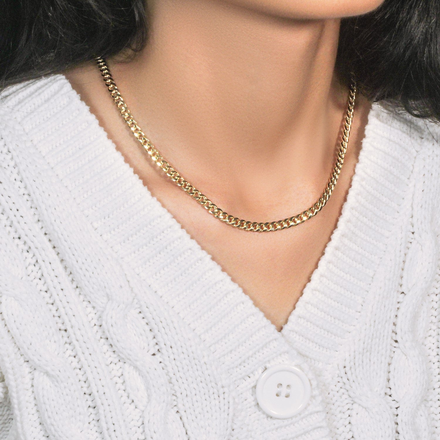 10k Yellow Gold Miami Cuban Semi Solid Chain (4.50 mm) by Bids.com