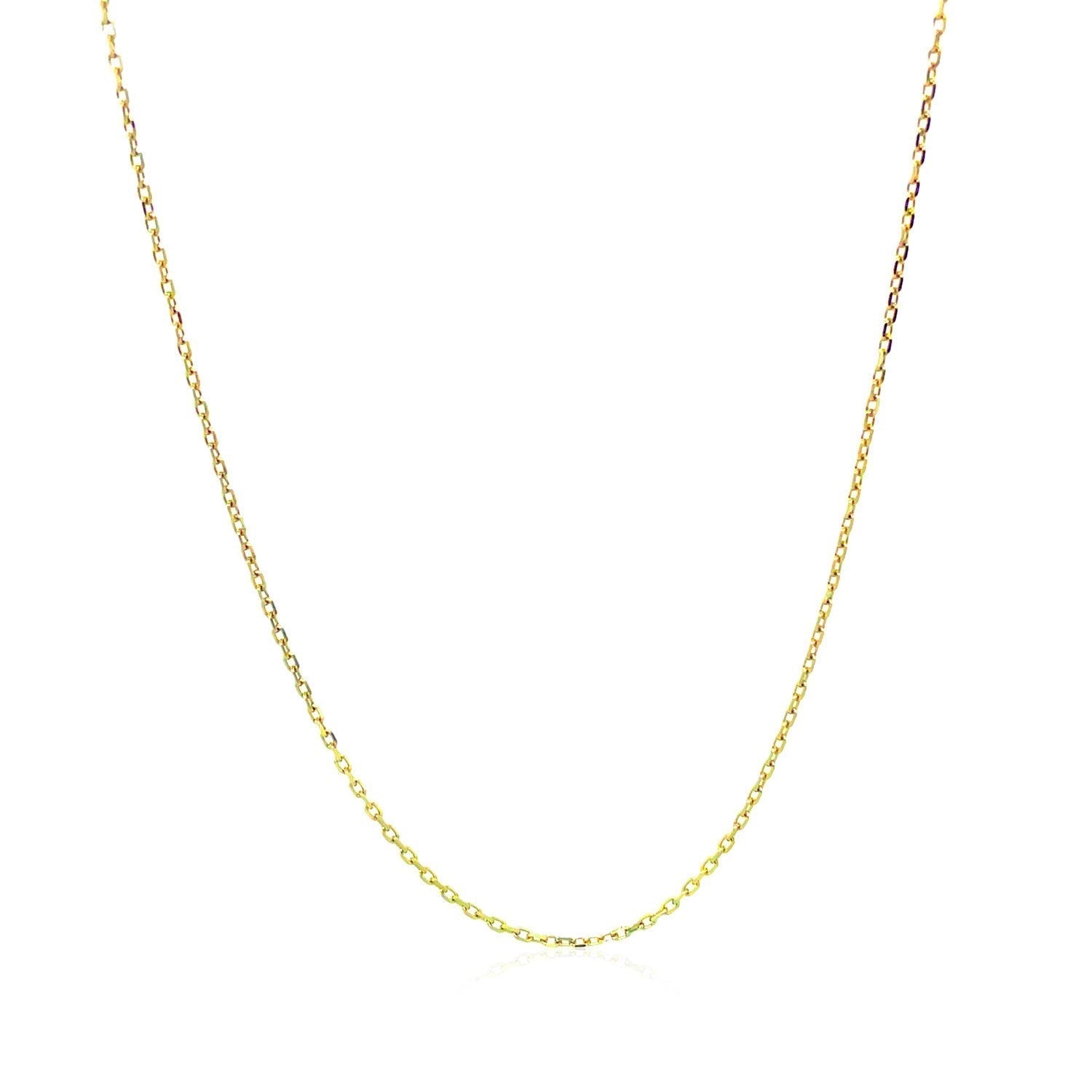 10k Yellow Gold Diamond Cut Cable Link Chain (0.87 mm) DestGlow
