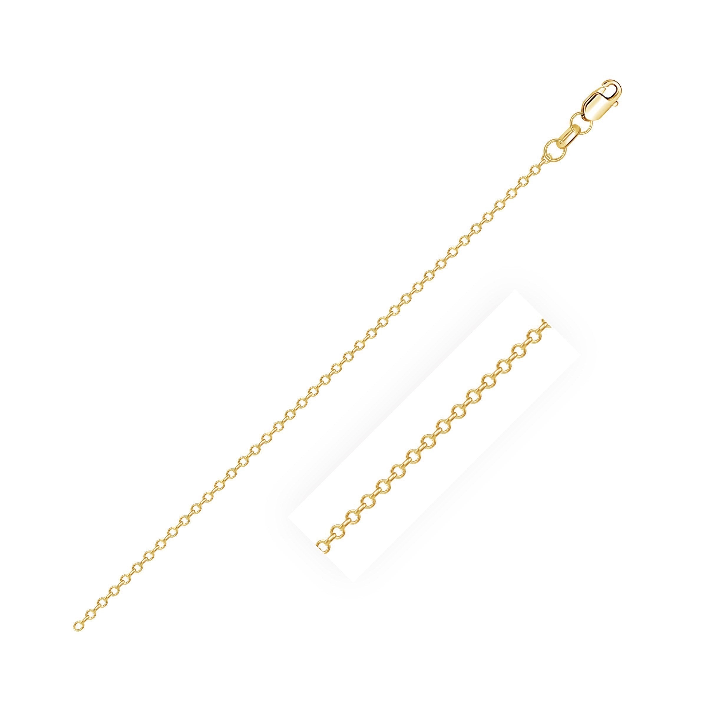 10k Yellow Gold Diamond Cut Cable Link Chain (0.87 mm) DestGlow