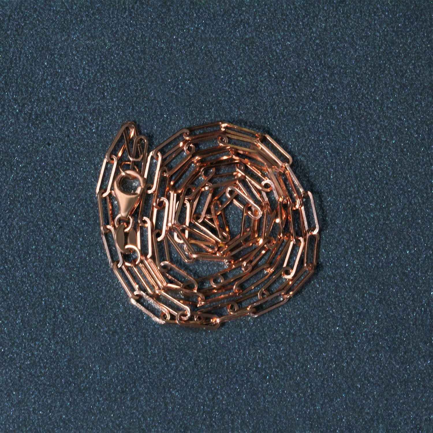 14K Rose Gold Delicate Paperclip Chain (2.10 mm)