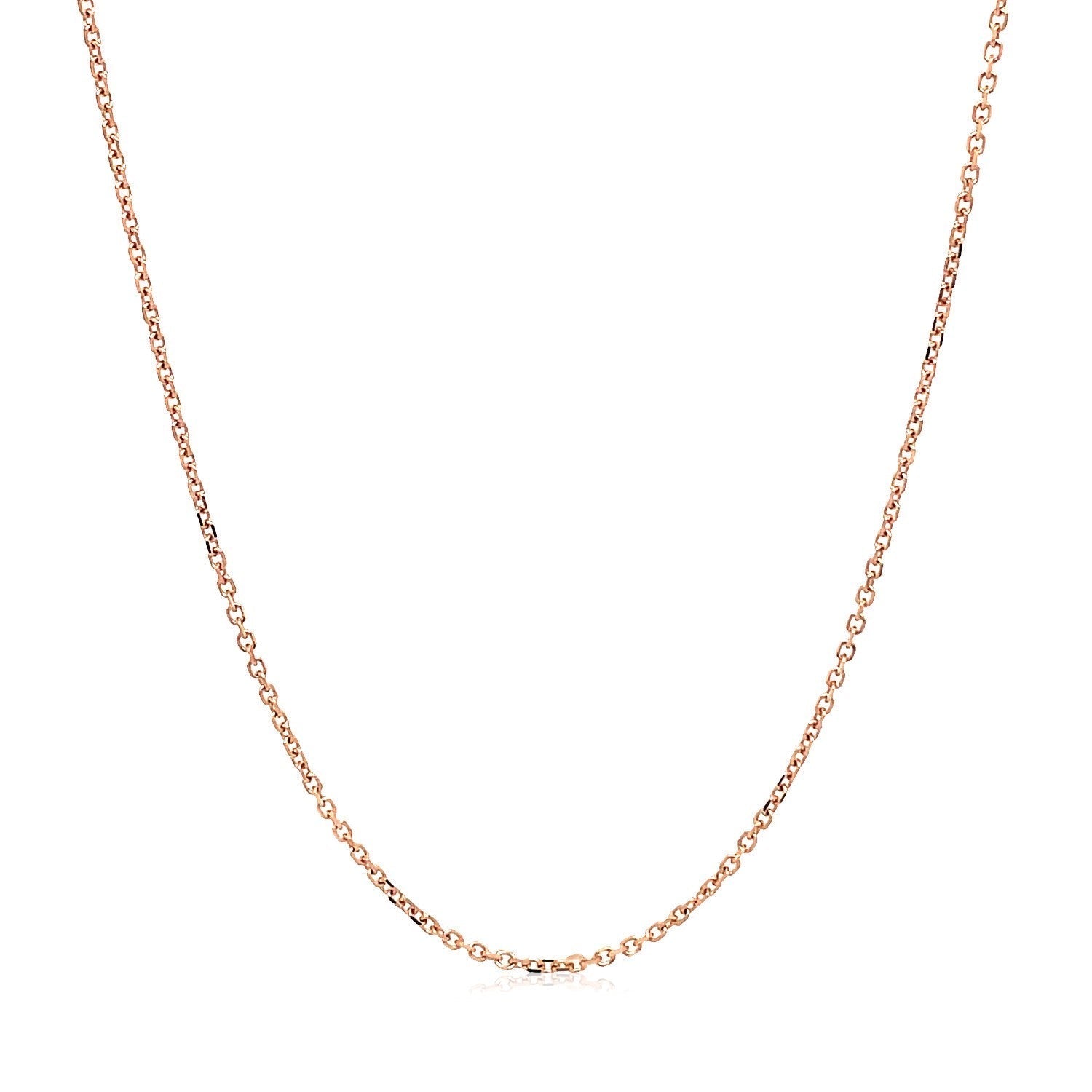18k Rose Gold Diamond Cut Cable Link Chain (1.10 mm) DestGlow