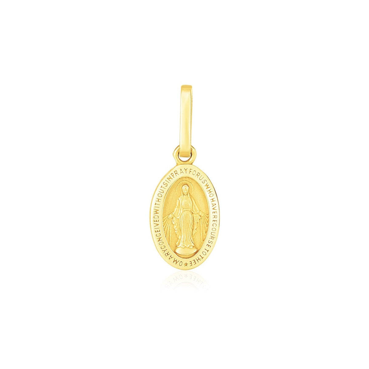 14k Yellow Gold Oval Religious Medal Pendant DestGlow