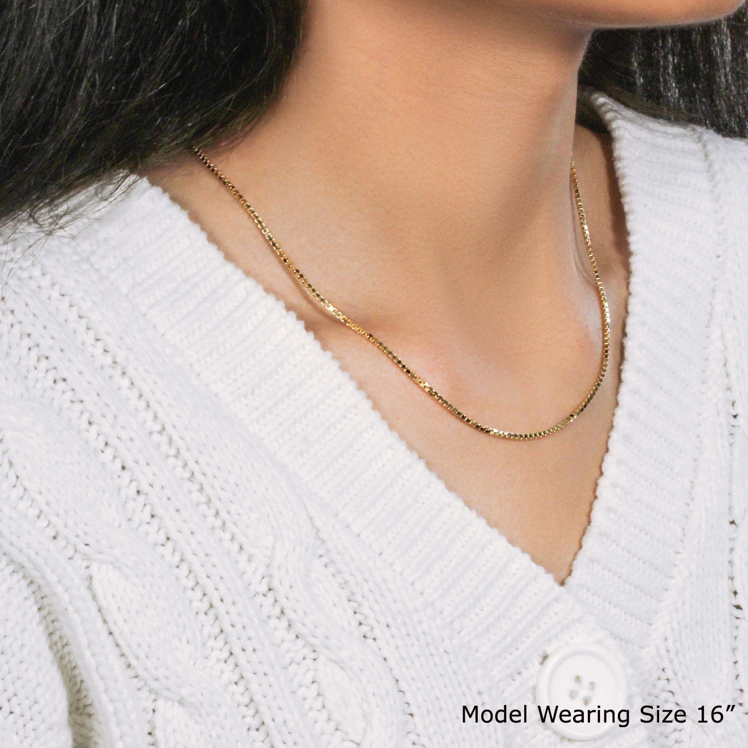 10k Yellow Gold Classic Box Chain (1.40 mm) by Bids.com
