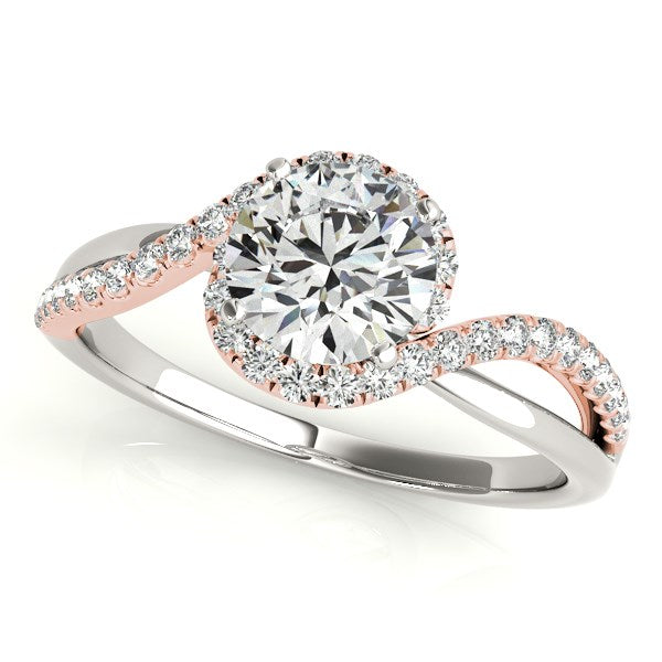 14k White And Rose Gold Bypass Band Diamond Engagement Ring (1 1/8 cttw) by Bids.com
