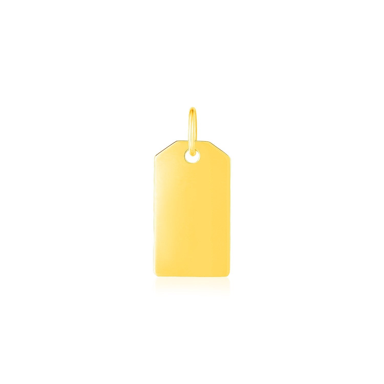 14K Yellow Gold Tag Pendant DestGlow