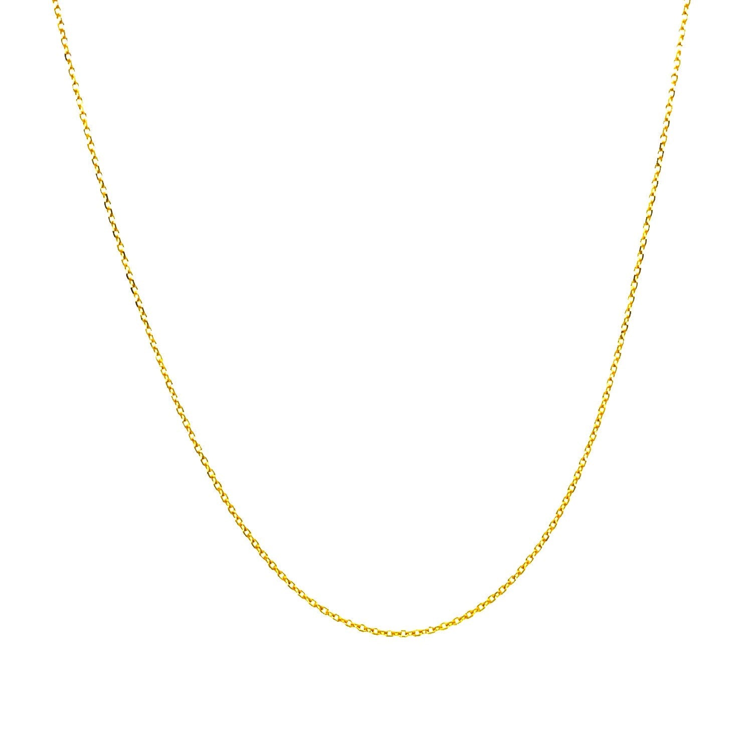 14k Yellow Gold Diamond Cut Cable Link Chain (0.68 mm) - DestGlow