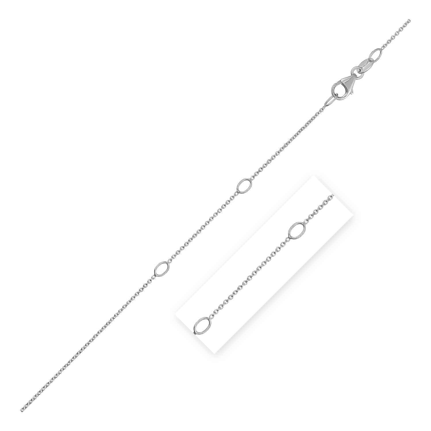 Adjustable Cable Chain in 14k White Gold (0.97 mm) - DestGlow