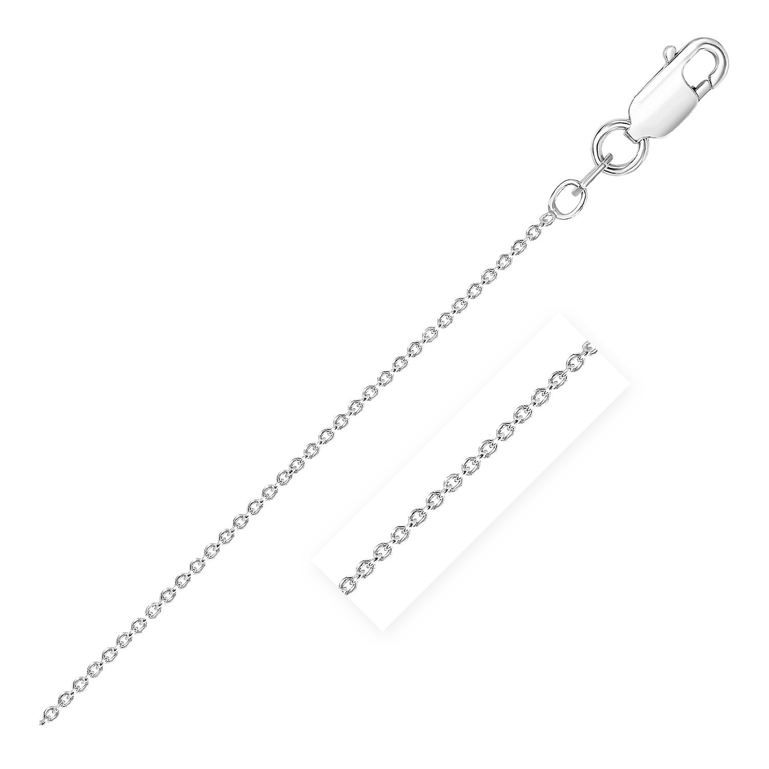 Sterling Silver Rhodium Plated Round Cable Chain 1.8mm DestGlow