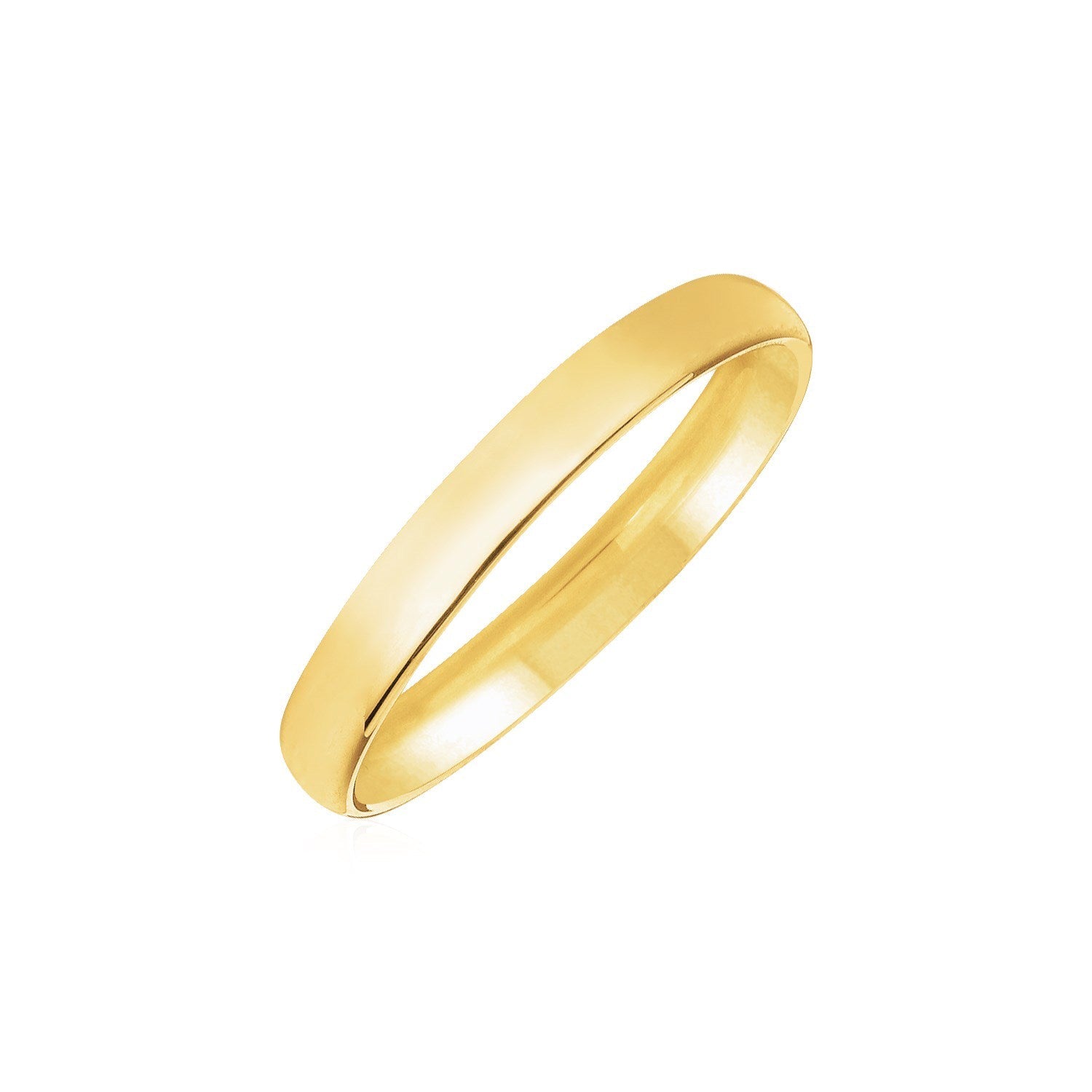 14k Yellow Gold 3mm Comfort Fit Wedding Band - rings