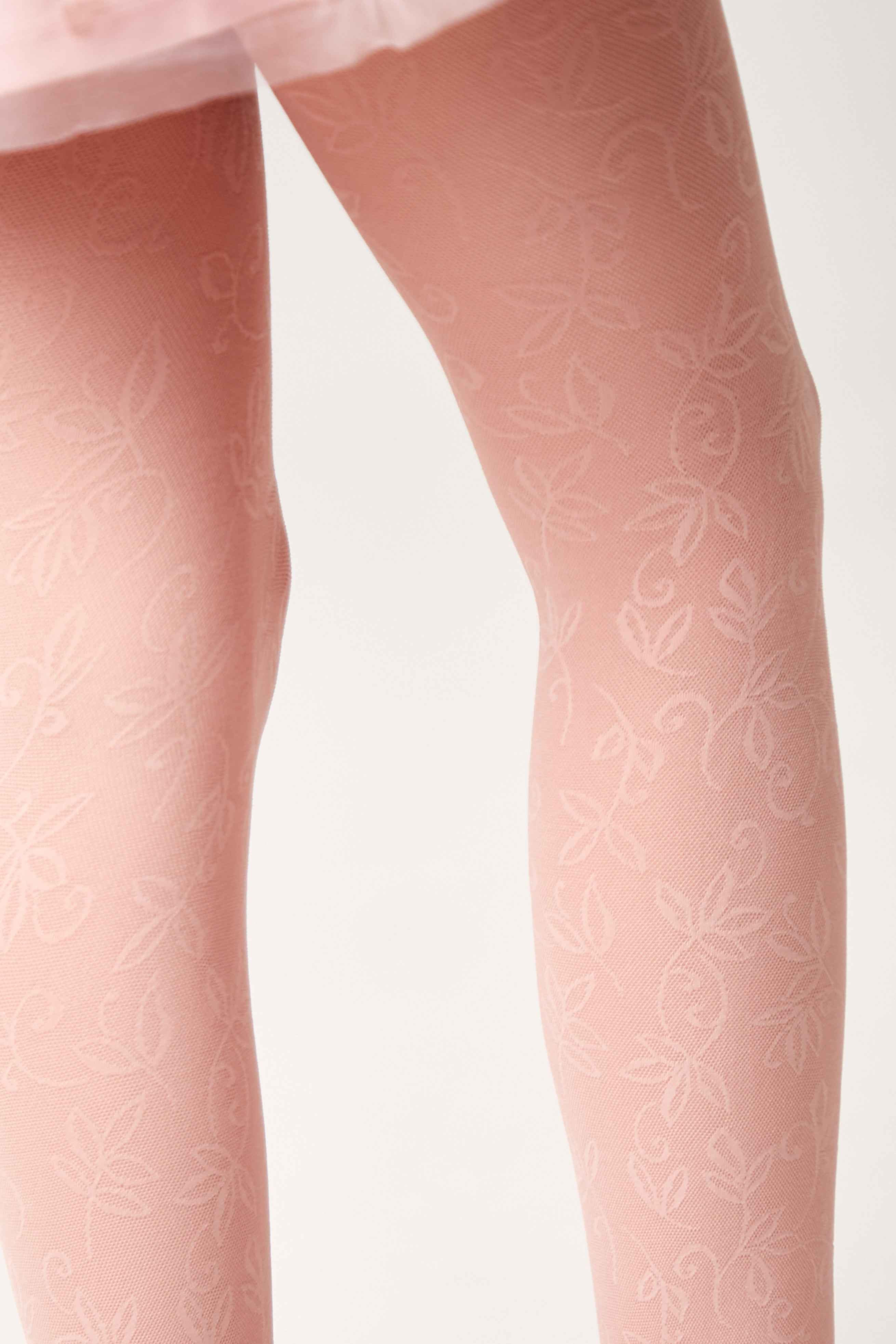 Conte Tights for girls Ketty 40 Den - Floral Pattern