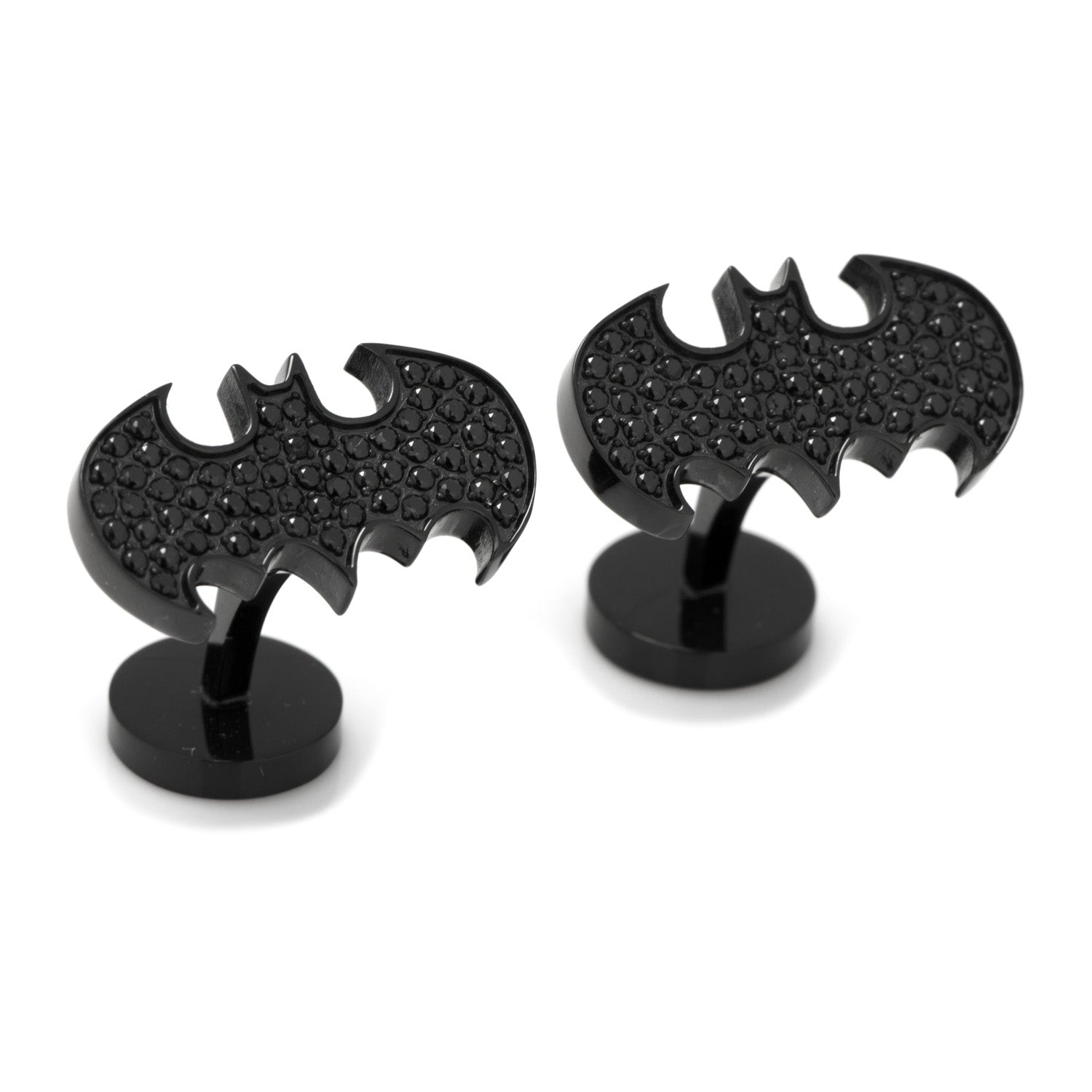 DC Batman Stainless Steel Black Pave Crystal Cufflinks by Cufflinks.com