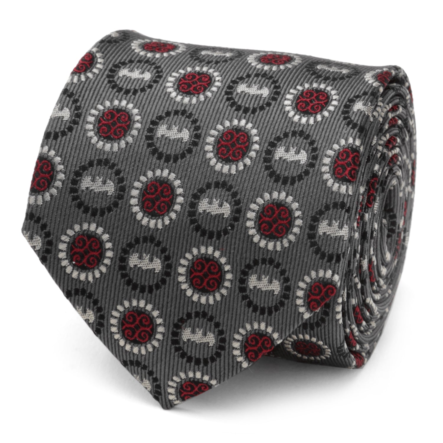 DC Batman Medallion Symbol Charcoal Silk Men&