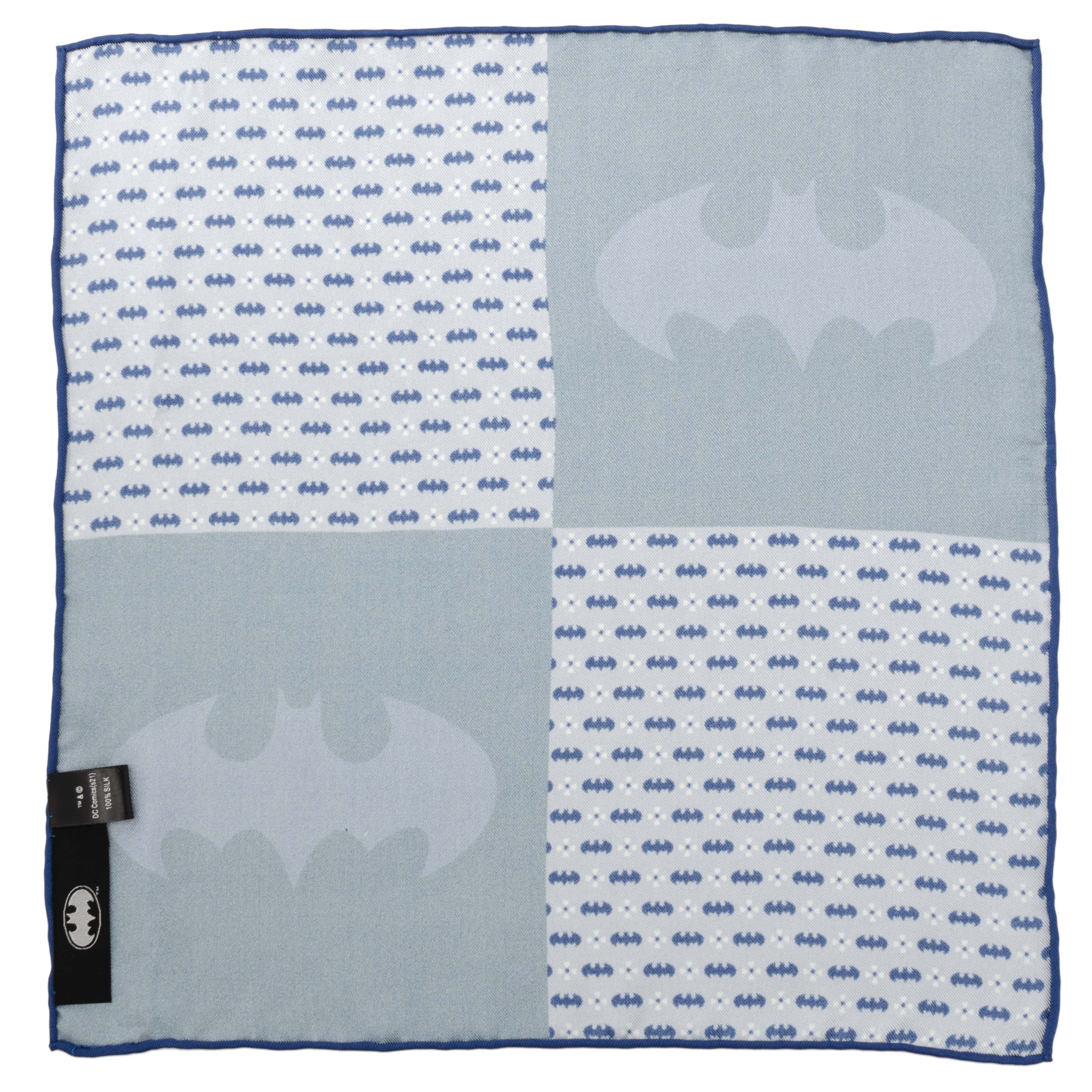 DC Batman Multi Motif Blue Pocket Square by Cufflinks.com