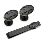DC Batman Satin Black Cufflinks and Tie Bar Gift Set