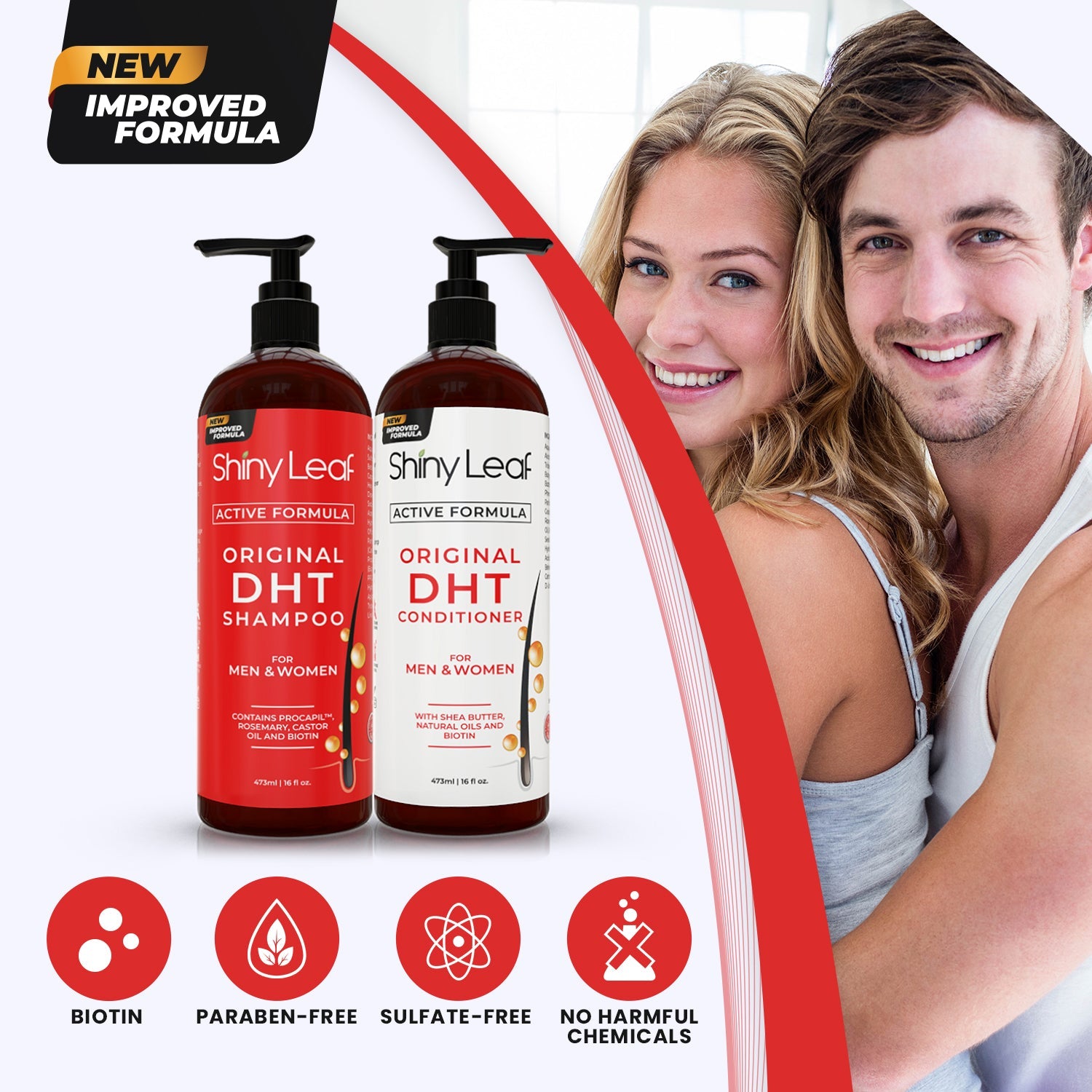 DHT Blocker Hair Loss Shampoo with Biotin — 16 oz by Shiny Leaf
