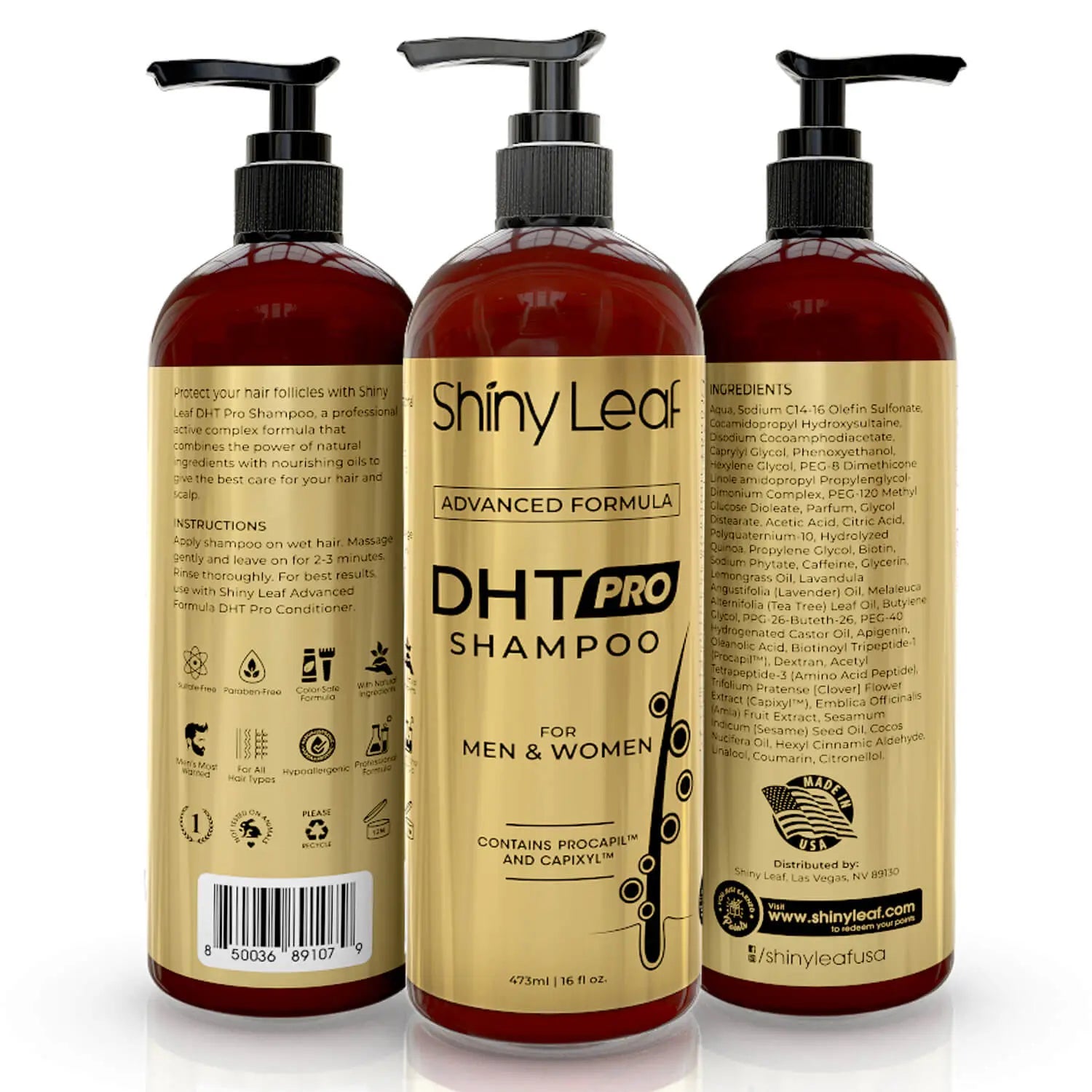DHT Pro Shampoo with Procapil & Capixyl — 16 oz by Shiny Leaf