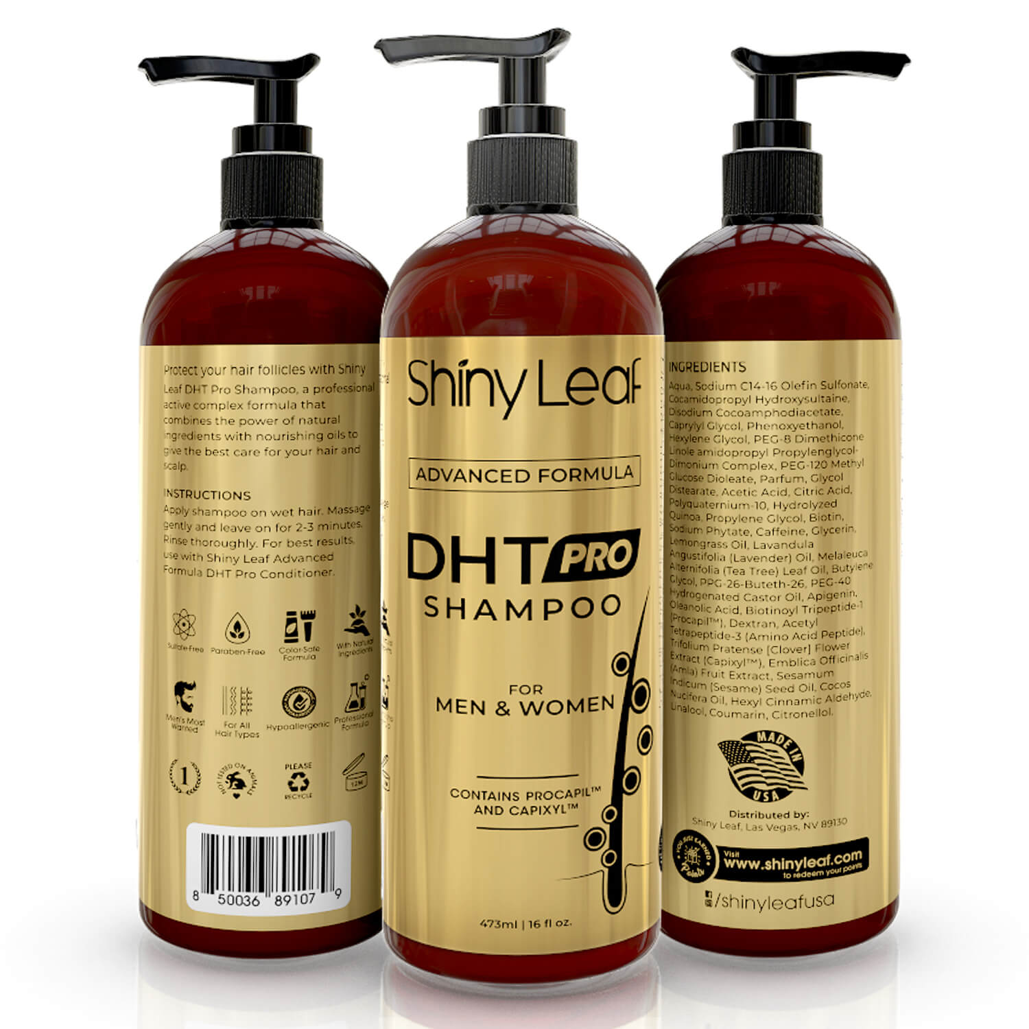 DHT Pro Shampoo with Procapil & Capixyl — 16 oz by Shiny Leaf