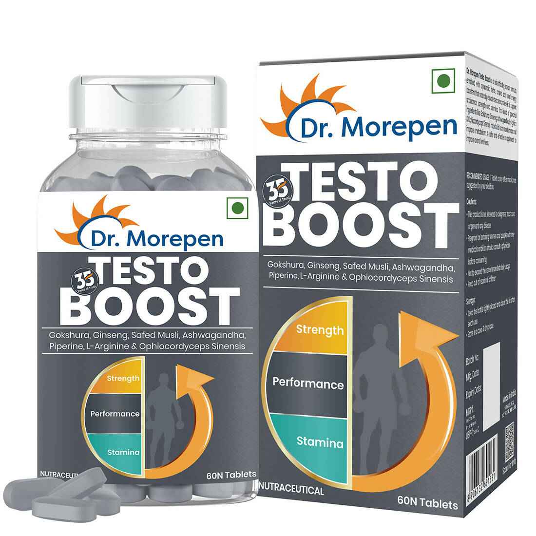 Dr. Morepen Testo Boost For Men | Increases Energy Stamina & Muscle Growth
