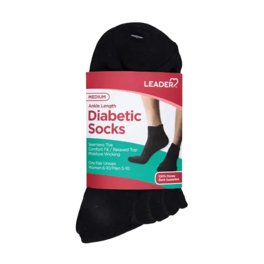 Diabetic Ankle-Length Socks (1 Pair) – Black by Farmacias Savia