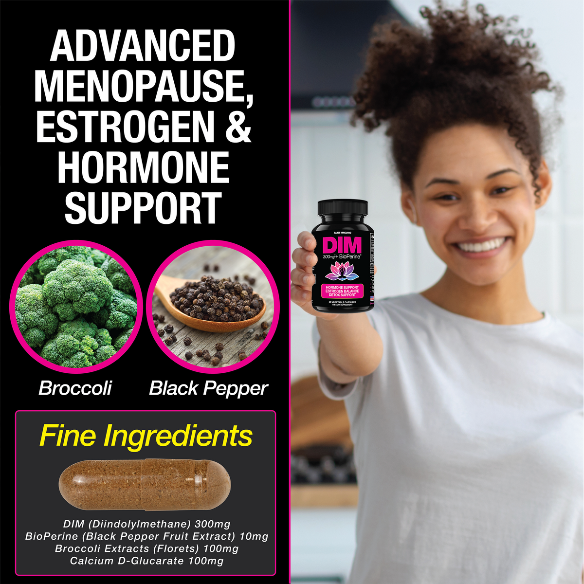 DIM Supplement 300 mg Supplements | Hormone Estrogen and Menopause Balance for Women DestGlow